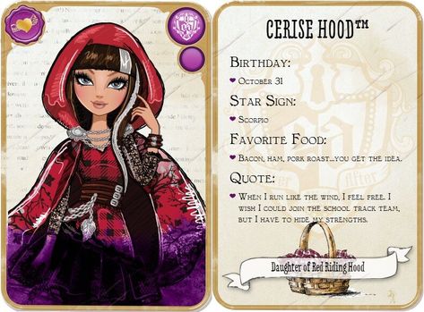 Ever After High Personajes, Ever After High Names, Ever After High Characters, Cerise Hood, Ever After Dolls, High Characters, Apple White, Ever After High, Toys For Girls