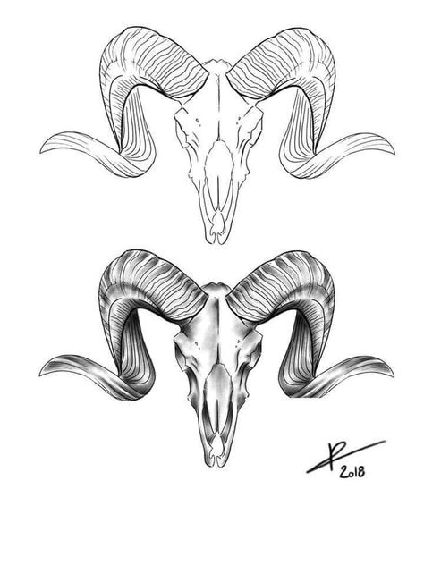 Horn Ideas Drawing, Billy Goat Tattoo, Ram Skull Tattoo Design, Goat Skull Tattoo, Goat Tattoos, Ram Skull Tattoo, Horn Ideas, Sheep Tattoo, Ram Tattoo