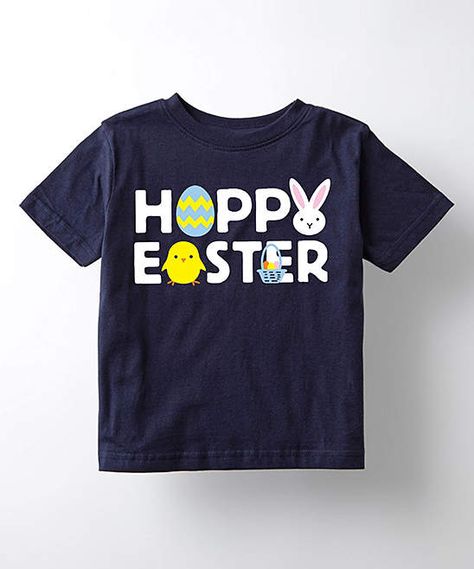 Navy 'Happy Easter' Icons Tee - Toddler & Kids, Easter Tshirt, Kids Fashion, Spring Clothing #ad Easter Icons, Easter Shirts For Boys, Newborn Tips, Easter Shirts, Easter Tees, Outfits For Kids, Boys Easter, Chalk Couture, Easter Shirt