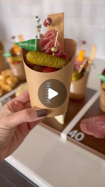 Chelsea Zutavern on Instagram: "Football Charcuterie with my @cricut 🏈! #ad I turned my cheese board into a football field. I cut out the yard lines and numbers with my cricut. I also found football laces in the cricut app and added those to my charcuterie cups. This was fun and easy to create.  I love how it turned out and we are ready for the game!
.
.
#cricut #cricutmade #footballfood #football #tailgate #tailgateparty #celebration #charcuterie #charcuterieboard #footballtime #crafts #crafting #craftideas #getcrafty #mybhg #bhgstylemaker #bhghome" Football Charcuterie Board Ideas, Football Charcuterie Board, Football Charcuterie, Charcuterie Cups, Charcuterie Board Ideas, Football Tailgate, Football Food, Football Field, Tailgate Party