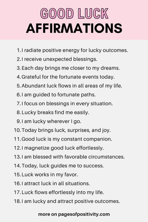 Unlock a world of limitless possibilities with these powerful good luck affirmations. Use these affirmations for good luck to discover how positive thinking and a belief in your own luck magnetism can attract extraordinary blessings. Embrace abundance, success, and joy as you harness the energy of luck in every area of your life with the help of these positive affirmations for luck. Luck affirmations. Lucky affirmations. Affirmations to attract luck. Affir #HomeRemediesToCureCold Lucky Affirmations, Luck Affirmations, Travel Affirmations, Attract Luck, Uplifting Phrases, Uplifting Thoughts, Health Affirmations, Vision Board Affirmations, Gratitude Affirmations