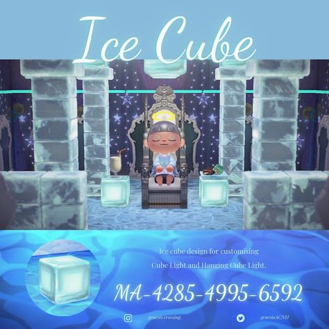 Ice Cube for Cube Light and Hanging Cube Light, ACNH Custom design, Animal Crossing Acnh Cube Light, Custom Design Animal Crossing, Design Animal Crossing, Acnh Custom Design, Animal Crossing Custom Designs, Cube Design, Cube Light, Christmas Inspo, Animal Crossing Qr