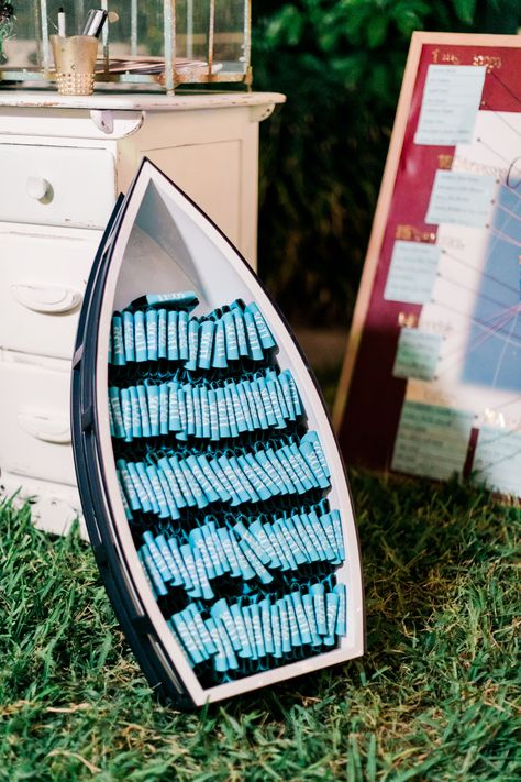 Row Boat Wedding Favor Display Boat Wedding Decorations, Koozie Display, Wedding Favor Display, Coastal Wedding Favors, Favor Display, Beach Favors, Koozie Wedding Favors, Homemade Wedding Favors, Wedding Favor Table