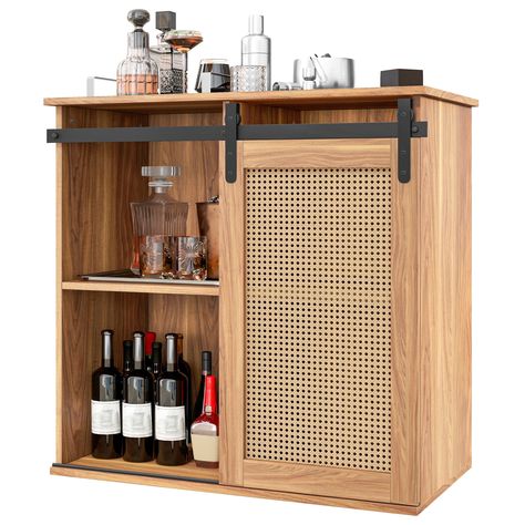 Bar Cabinet with storage for a 101 can mini fridge (not included) and 1 adjustable shelves. Wine Fridge Cabinet Furniture, Wine Cabinet With Wine Fridge, Wine Cart Cabinet, Cabinet For Bar Fridge, Bar Cabinet With Fridge Kitchen, Wine Fridge Cart, Bar Furniture Cabinet With Fridge, Kitchen Buffet Cabinet With Wine Fridge, Fridge Cabinet Door