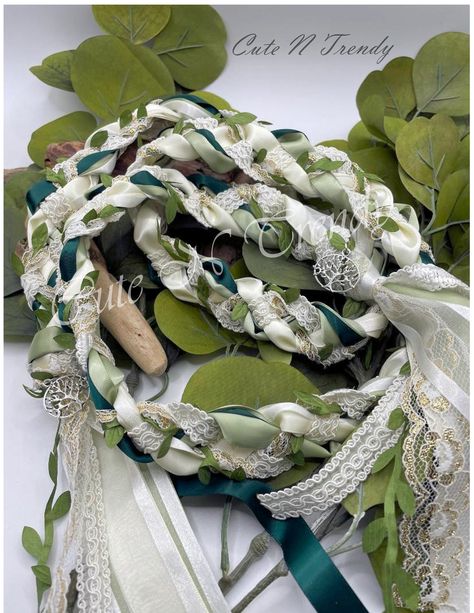 "This listing is for a beautiful handmade Fairy Garden handfasting cord. This cord is used to celebrate unity between two people in matrimony. Measures: 70\" inches in length" Wedding Witchy, Pagan Handfasting, Sacred Ceremony, Vintage Inspired Wedding Invitations, Handfasting Ceremony, Fairy Woodland, Wedding Cord, Wedding Ceremony Unity, Handfasting Cords