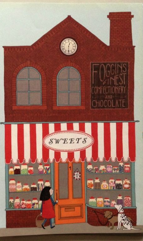 ♥Alice Melvin Shops Illustration, Cardboard City, China Shop, Building Illustration, Shop Illustration, Cafe Art, Small Stuff, Shop Fronts, House Quilts