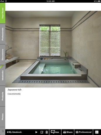 japanese tub 2 Modern Spa Bathroom, Spa Bathroom Design, Concrete Bathtub, Sunken Bathtub, Sunken Tub, Spa Style Bathroom, Japanese Bathroom, Modern Spa, Piscina Interior