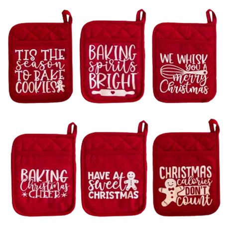 PRICES MAY VARY. Christmas Theme: these Christmas pot holders are printed with symbolic patterns and funny quotes about Christmas, in classic bright red color, vivid and adorable, to help to create a strong festival atmosphere. Easy to Hang: each kitchen hot pad oven mitt is designed with a small hanging ring for you to hang, and the edge is well sewn to keep fraying and extend the life of the pad. You can hang it the xmas tree and other places as a unique xmas decorations. Multi-Functions: thes Christmas Pot Holders, Oven Mitts Gift, Kitchen Hot Pads, Christmas Pots, Baking Kit, Christmas Gifts For Coworkers, Cookie Bags, Neighbor Gifts, Cookie Mix