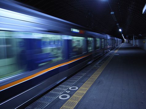 At the unattended platform, Takedao station, Hyogo Navy Blue Aura, Blue Aura Aesthetic, Blue Twitter Header, Ipad Organization, Train Driver, Aura Aesthetic, Widget Photos, Train Trips, Grey Stuff