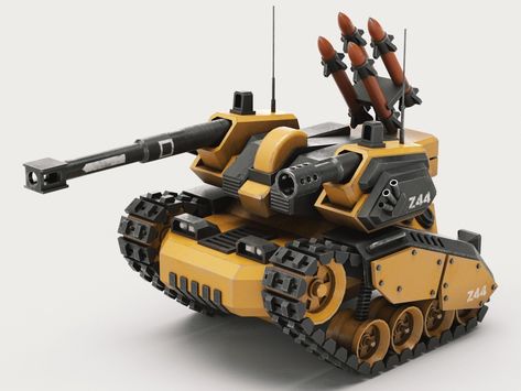 Concept Tank 08 by Piccopoly on Dribbble Robots Tanks, Military Robot, Sci Fi Tank, Toy Tanks, Tiny Tank, Drones Concept, Plane Design, 3d Concept, Model Tanks