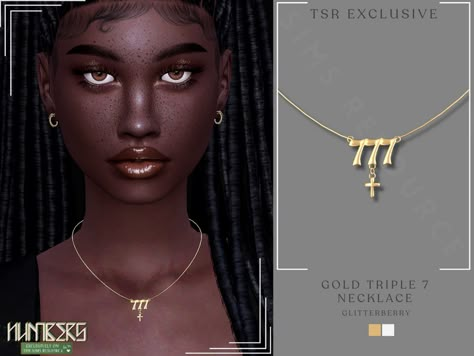 The Sims Resource - Gold Triple 7 Necklace Sims 4 Jewellery Cc, Sims 4 Cc Cross Necklace, Sims Necklace Cc, Sims 4 Cc Jewellery, Sims 4 Cross Necklace, Sims 4 Necklace Cc, Sims 4 Cc Necklace, Sims 4 Necklace, Sims Aesthetic