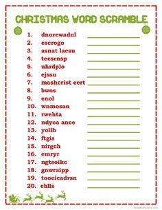 Printable Christmas Word Scramble Game More Printable Christmas Games For Kids, Christmas Puzzles Printables, Christmas Word Scramble, Christmas Quiz, Xmas Games, Scramble Game, Printable Christmas Games, Christmas Games For Kids, Christmas Trivia