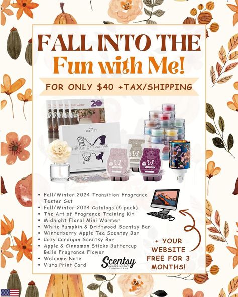 Be a part of my Scentsy Family! I’ll be with you, every step of the way! Being a Scentsy Consultant means being part of a bigger community — one with plenty of friendship, fun and support. As your Sponsor I will help you set up your business and understand Scentsy products, and provide continuous training and business tools. I am ready to encourage and inspire you along the way — and show you all the possibilities of a new Scentsy business. You can start your Scentsy business for just $40 in... Scentsy October, Join Scentsy, Fragrance Tester, Scentsy Products, Selling Scentsy, Welcome Note, Apple Tea, Scentsy Business, Appreciation Thank You