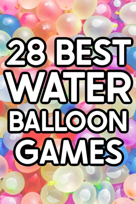 Tons of fun outdoor water balloon games for any size group! Perfect for preschoolers through adults! Water Baloon Games, Balloon Games For Kids, Water Balloon Games, Fun Games For Adults, Outdoor Water Activities, Balloon Games, Group Party, Water Games For Kids, Outdoor Games For Kids