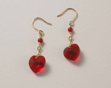 Lovecore sideblog ♡ I follow/reply from @spicytoast Heart Earrings Aesthetic, Anting Manik, Red Heart Earrings, Earrings Aesthetic, Red Aesthetic, Fun Earrings, Mode Vintage, Pretty Jewellery, Jewelry Inspo