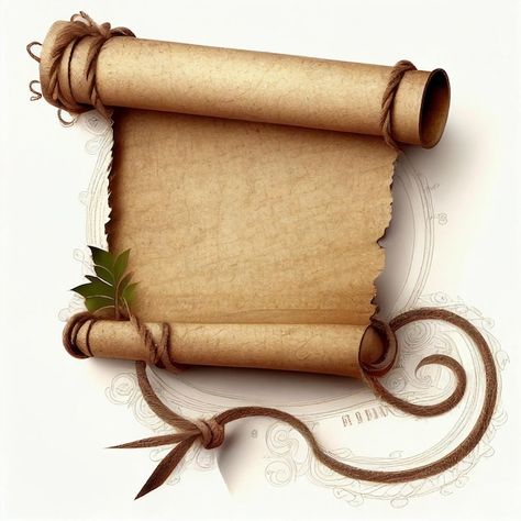 Scroll Illustration, Parchment Scroll, Photo Vintage Retro, Fire Illustration, Paper Scroll, Ancient Scroll, Retro Paper, Open Sign, Ink Well