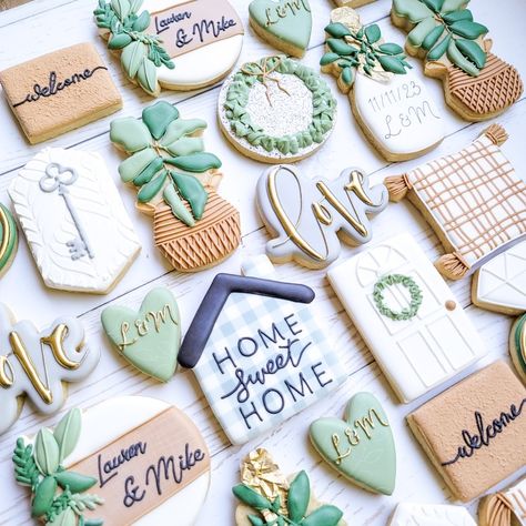 New Home Welcome Realtor Decor Royal Icing Sugar Cookies Welcome Home Cookies, New Home Cookies, Home Cookies, Royal Icing Sugar Cookies, Icing Sugar Cookies, Royal Icing Sugar, Icing Sugar, Iced Cookies, Decorated Cookies