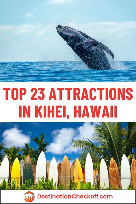 Plan your ultimate visit to Kihei, Maui with our guide to the top attractions. Spend the day at stunning beaches like Wailea Beach and Keawakapu Beach, or venture into the ocean for snorkeling at Molokini Crater. Explore Kalama Park, visit local farmers markets, and savor fresh poke from Kihei's popular food trucks. Discover day trips in Maui to Haleakala summit and Road to Hana from Kihei. A great mix of relaxation, adventure, and local culture awaits you. Molokini Crater, Kihei Maui, Top Vacation Destinations, Wailea Beach, Marriott Resorts, Road To Hana, Popular Food, Surf Lesson, Perfect Itinerary