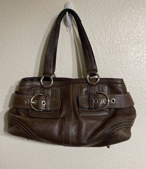 Vintage Coach Shoulder Bag, Thrifted Bags, Richy Rich, Shoulder Bag Aesthetic, Everyday Shoulder Bag, Brown Leather Handbag, My Style Bags, Rose Bag, Everyday Purse