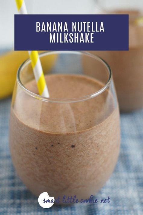 Nutella Shake, Nutella Smoothie, Nutella Milkshake, Milkshake Smoothie, Nutella Snacks, Peanut Butter Nutella, Summer Coolers, Banana Smoothie Recipe, Kids Dishes