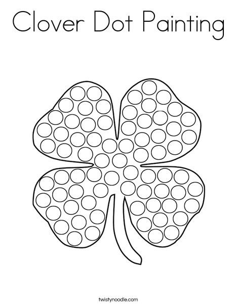 Clover Dot Painting Coloring Page - Twisty Noodle St Patricks Activities, March Crafts, St Patricks Crafts, Twisty Noodle, St Patricks Day Crafts For Kids, March Activities, St Patrick Day Activities, Preschool Coloring Pages, Do A Dot