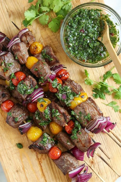 Steak Kebabs, Steak Kabobs, Beef Kabobs, Doner Kebab, Pan Seared Salmon, Grilled Beef, Skinny Taste Recipes, Grilled Steak, Kebabs