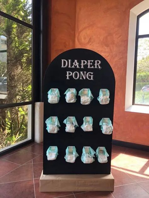 Gender Reveal Ideas For Party Activities Fun Games, Jungle Themed Gender Reveal, Doekebraai Ideas, Daddy Shower Ideas New Dads, Coed Shower Games, Guys Baby Shower Ideas, Baby Shower Yard Games, Baby Shower For Men New Dads, Diaper Party Ideas Couples