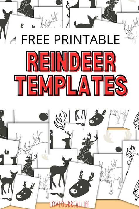 reindeer templates and patterns Free Printable Reindeer, Christmas Raindeer, Reindeer Template, Reindeer Printable, Paper Craft For Kids, A Coloring Page, Reindeer Craft, Simple Line Drawings, Fun Christmas Crafts