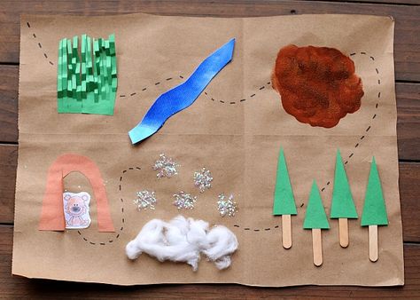 Map Craft Activity for Kids Inspired by We're Going on a Bear Hunt Going On A Bear Hunt, Popular Childrens Books, Bear Hunt, Map Crafts, Map Activities, Homeschool Learning, Teddy Bear Picnic, Bear Crafts, Camping Theme