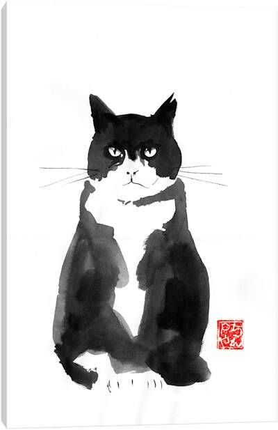 Cats Canvas Prints | iCanvas Cats Art Drawing, Arte Doodle, Tinta China, 수채화 그림, Watercolor Cat, Cat Posters, Art And Illustration, Grumpy Cat, Art Ink