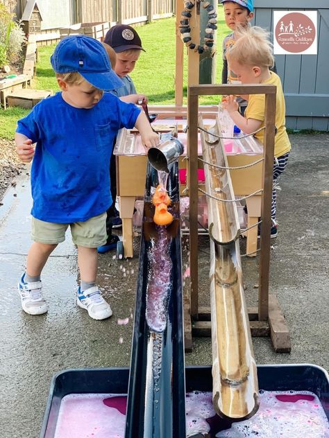 Eyfs Outdoor Area Winter, Outdoor Preschool Ideas, Eyfs Water Area, Outdoor Provocations Early Childhood, Outdoor Learning Spaces Early Childhood, Water Area Eyfs, Eyfs Outdoor Area, Preschool Garden, Outdoor Learning Spaces