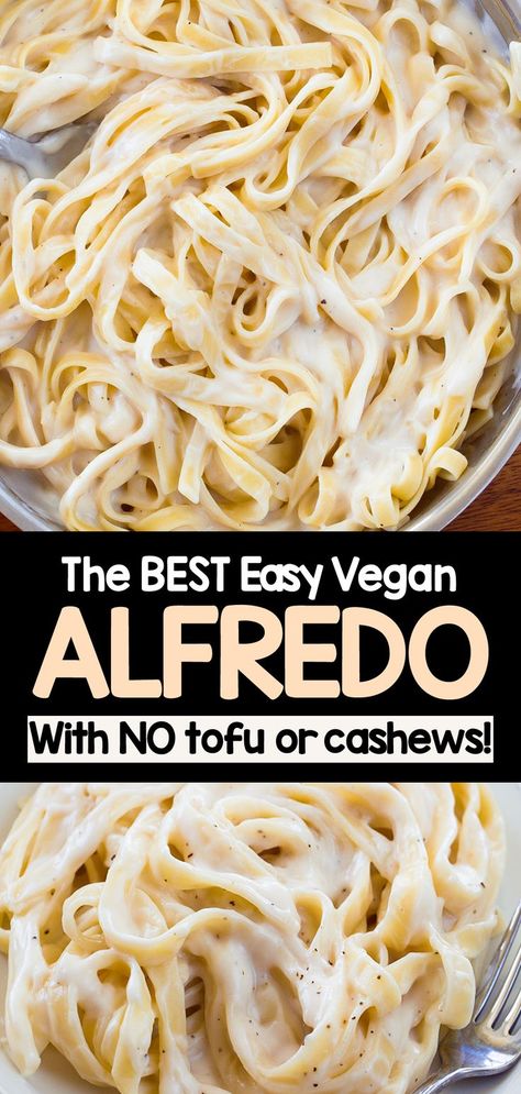 This is the best creamy vegan Alfredo sauce recipe you’ll ever find, and it’s easy to make at home with no dairy, no eggs, and no cashews required Non Dairy Meals, Pasta Alfredo Receta, Fetuccini Alfredo, Dairy Free Alfredo Sauce, Vegan Alfredo Sauce, Allergy Recipes, Vegan Alfredo, Cleaner Eating, Pasta Alfredo