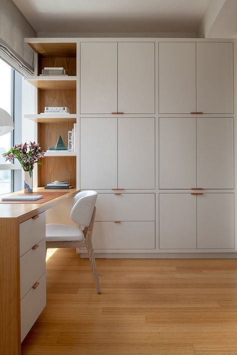 Floor To Ceiling Office Cabinets, Bedroom Built Ins Armoires & Wardrobes, Office Wardrobe Design, Bedroom Closet Design, Wardrobe Design Bedroom, Small Room Design, Room Design Bedroom, Home Office Space, Closet Design