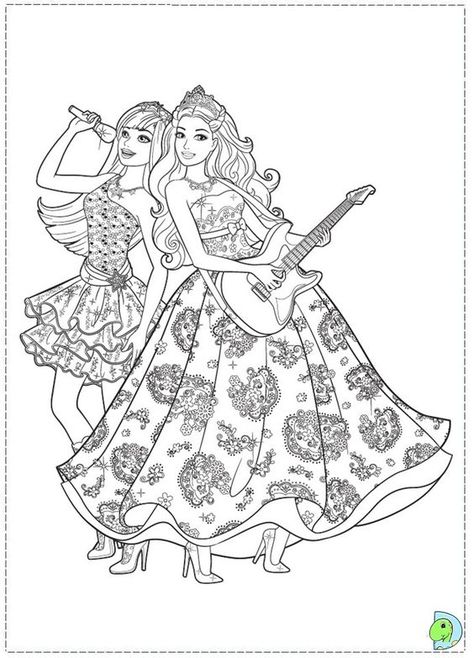 dupla popstar Barbie Popstar, Barbie Rapunzel, Free Barbie, Disney Princess Colors, Barbie Fairytopia, Barbie Drawing, Disney Princess Coloring Pages, Star Coloring Pages, Barbie Coloring