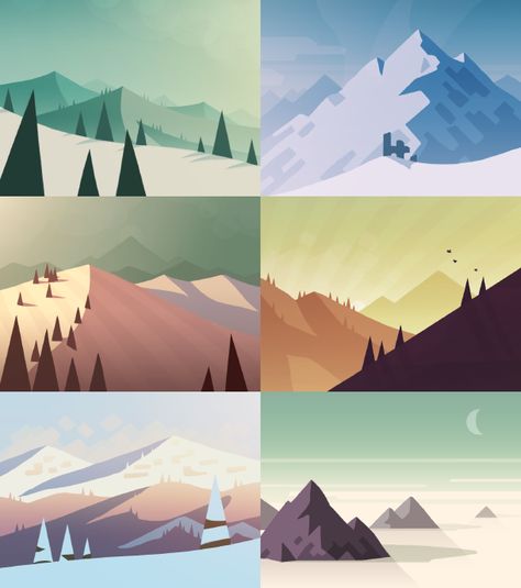 Early concept art for an upcoming iOS project, Alto's Adventure - built in collaboration with Snowman. Alto Adventure, Illustration Art Nouveau, Landscape Concept, Low Poly Art, Sanya, Art Et Illustration, Landscape Illustration, Environment Design, Art And Illustration