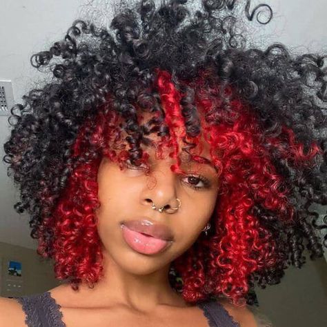 Underdye Hair, Peekaboo Hair Colors, Dyed Curly Hair, Split Dyed Hair, Highlights Curly Hair, Peekaboo Hair, Red Curly Hair, Dyed Hair Inspiration, Colored Curly Hair