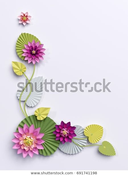 3d Render Paper Lotus Flowers Corner Stock Illustration 691741198 Hearts Paper Crafts, Paper Lotus, Cutout Art, Craft Work For Kids, Fall Arts And Crafts, Classroom Board, Paper Wall Hanging, Paper Flower Decor, Paper Flower Crafts