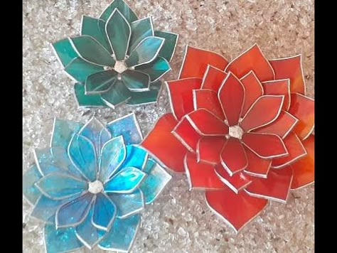 How To Make A Stained Glass Succulent – Glass Art Stained Glass 3d Pattern, Stained Glass For Beginners Tutorials, Stained Glass 3d Flowers, Stained Glass Videos, 3d Stained Glass Art, Stained Glass Projects Ideas, How To Make Stained Glass Art, Stained Glass Succulent Pattern, Stain Glass Patterns