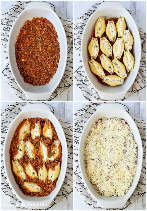 Stuff Cheese Shells, Baked Stuffed Shells Meat, Stuffed Shells With Turkey Meat, Stuffed Shell Fillings, Meat And Ricotta Stuffed Shells, Stuffed Shells For 2, Easy Stuffed Pasta Shells, Stuffed Shells Ricotta And Meat Beef, Stuffed Ricotta Shells With Meat Sauce