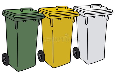 Recycling containers vector illustration Can Sketch, Garbage Recycling, Garbage Containers, Recycle Bin, Recycling Containers, Outline Drawing, Outline Drawings, Hand Drawing, Recycling Bins