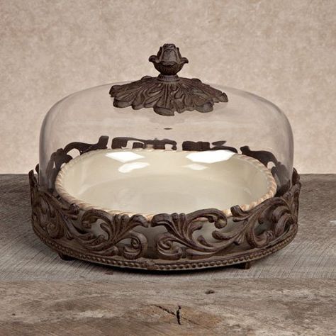 Cake Plate With Dome, Gg Collection, Iron Accents, Metal Dining Table, Tiered Stand, Old World Style, Bar Items, Tuscan Style, Acanthus Leaf