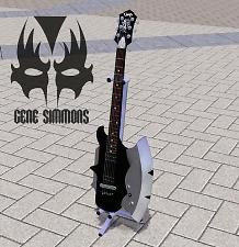 Sims 4 Bass Guitar, Sims 4 Cc Guitar, Sims 4 Guitar Cc, Sims Car, Hello Kitty Guitar, Mods Ts4, Gene Simmons Kiss, Sims Download, Sims 3 Mods