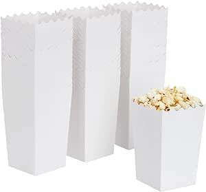 100 Pack White Popcorn Boxes for Party, Bulk Paper Treat Containers for Movie Night Decorations (3.3 x 5.5 x 3.5 in) Paper Popcorn, Gold Popcorn, Popcorn Cups, Movie Night Decorations, Popcorn Containers, Treat Containers, Perfect Popcorn, White Popcorn, Popcorn Favors