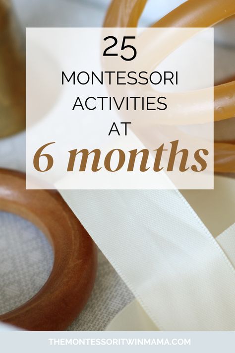 These 25 developmentally appropriate and Montessori inspired activities for your 6-month-old baby! They will encourage healthy development and motor skills for your 6-month-old baby. We can support the development of our growing babies by offering moments for interaction and activities that meet their developmental needs. Babies love to explore and work on their fine and gross motor skills. These 25 activities will give many opportunities for your baby! Six Month Old Sensory Activities, 6 Month Development Activities, Ideas For 6 Month Old Activities, Activities To Do With A 6 Month Old, Developmental Activities For 6 Month Old, 6 Month Fine Motor Activities, Development Activities For 6 Month Old, Play Ideas 6 Month Old, 6m Old Activities