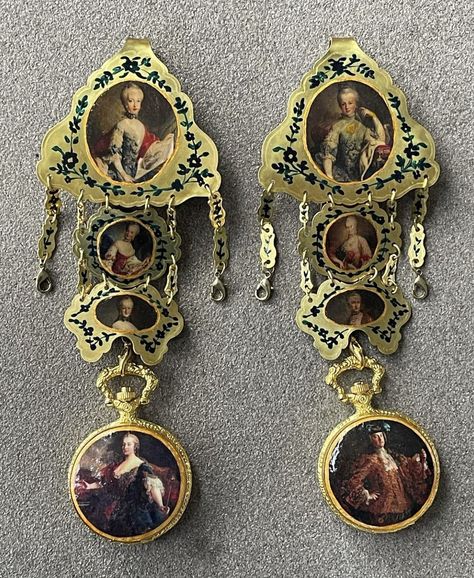 Rococo painting erraings unknown source Jewelry 18th Century, Rococo Jewelry, Rococo Painting, Marie Therese, Georgian Jewelry, Antique Watch, The Emperor, The Empress, Chatelaine