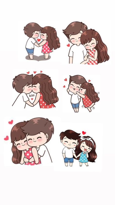 Cute Valentine Cartoon Drawings, Cute Love Couple Cartoon Drawings, Cute Stickers For Couples, Valentine Toppers Printable, Love Is Cartoon Couple, Love Stickers Couple, Cute Couple Doodles, Cartoon Couple Photos, Sweet Couple Cartoon