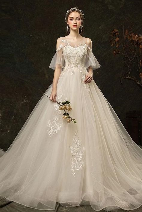 Long Wedding Dress, White Wedding Dress, Fantasy Wedding, A Wedding Dress, Wedding Dress Trends, Lace Bridal, Long Wedding Dresses, Tulle Lace, Dream Wedding Dresses