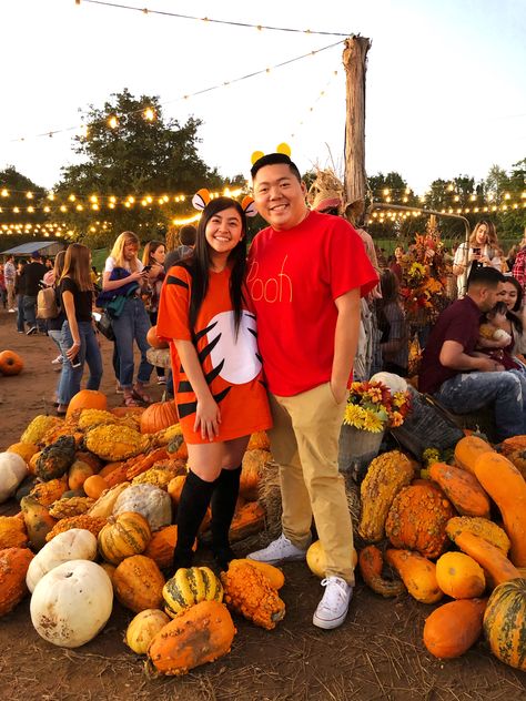 Pooh And Tigger Costume Couple, Pooh And Tigger Costume, Winnie The Pooh Couple Costume, Tigger Halloween Costume, Tigger Halloween, Tigger Costume, Halloween Costume Couple, Winnie The Pooh Costume, Pooh And Tigger