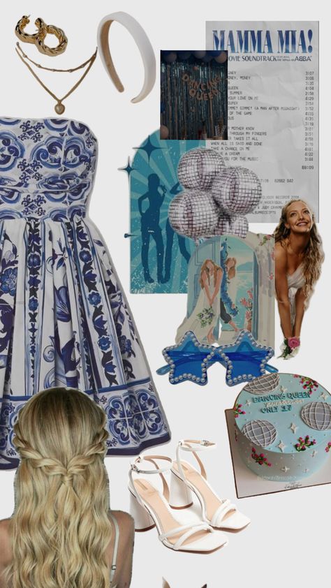 Mama Mia Birthday Party, Mama Mia Birthday, 17th Birthday Party Ideas, Abba Outfits, 17th Birthday Ideas, Country Party, Mama Mia, 17th Birthday, Ideas Party