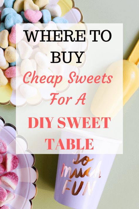 Party Food Budget, Diy Sweet Table, Diy Candy Table, Wedding Party Food, Cheap Sweets, Ideas For Wedding Party, Diy Dessert Table, Pink Dessert Tables, Wedding Candy Table